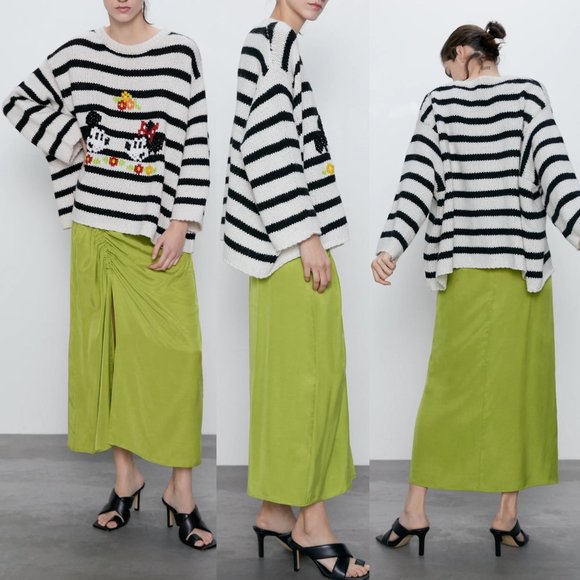 NEW Zara Mickey Minnie Mouse Disney Stripe Sweater - Picture 6 of 14